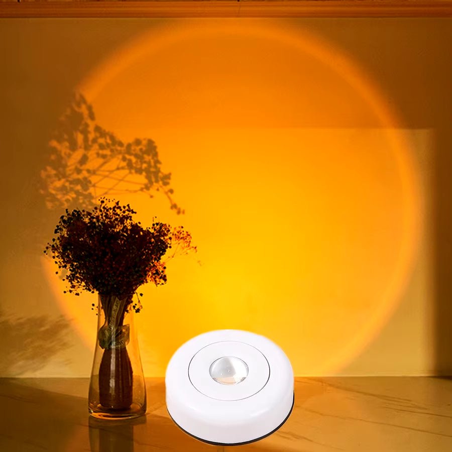 Battery-Powered Touch LED Cabinet Lights – Stick-On Sunset Lamp for Kitchen, Bedroom, Closet, Cupboard, and Night Light Decoration