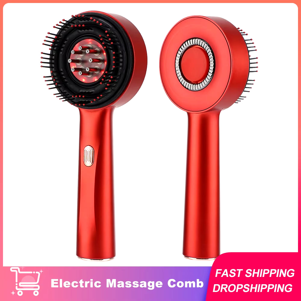 Electric Massage Comb with Vibration & Red Light Therapy