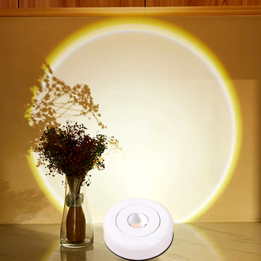 Battery-Powered Touch LED Cabinet Lights – Stick-On Sunset Lamp for Kitchen, Bedroom, Closet, Cupboard, and Night Light Decoration