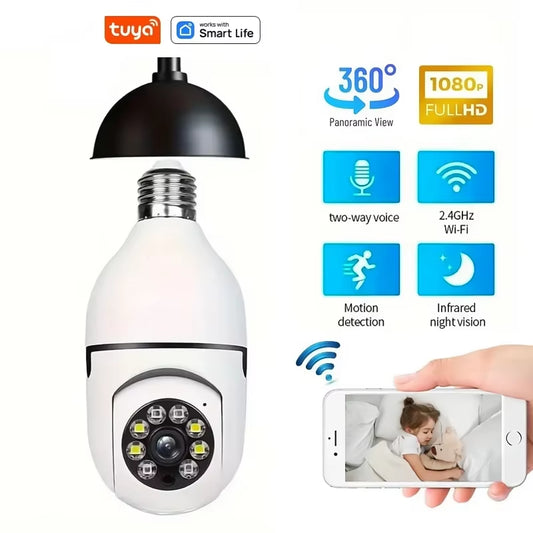 Smart Bulb Surveillance Camera – Night Security with Motion Detection