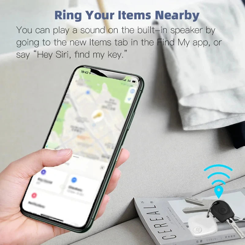 Bluetooth Mini Tracking Device – Smart Tag for Apple Find My App, GPS Tracker for Kids, Pets, Car, with Anti-Lost Alarm & Position Reminder