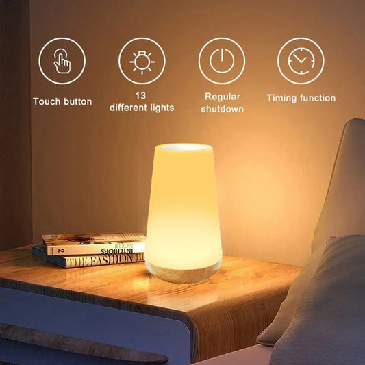 RGB Touch Bedside Lamp – 13-Color