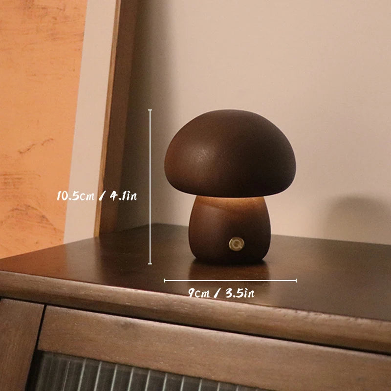 Wooden Mushroom Night Light