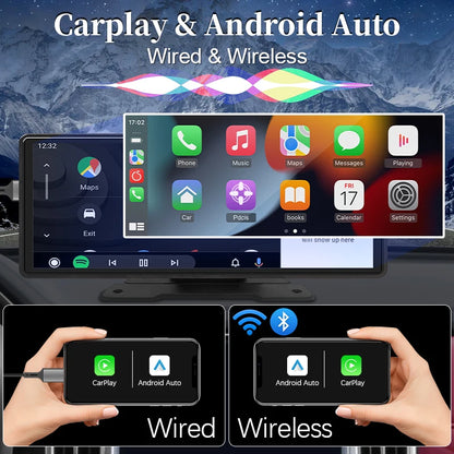 Universal Multimedia Video Player with Wireless CarPlay 10.26"