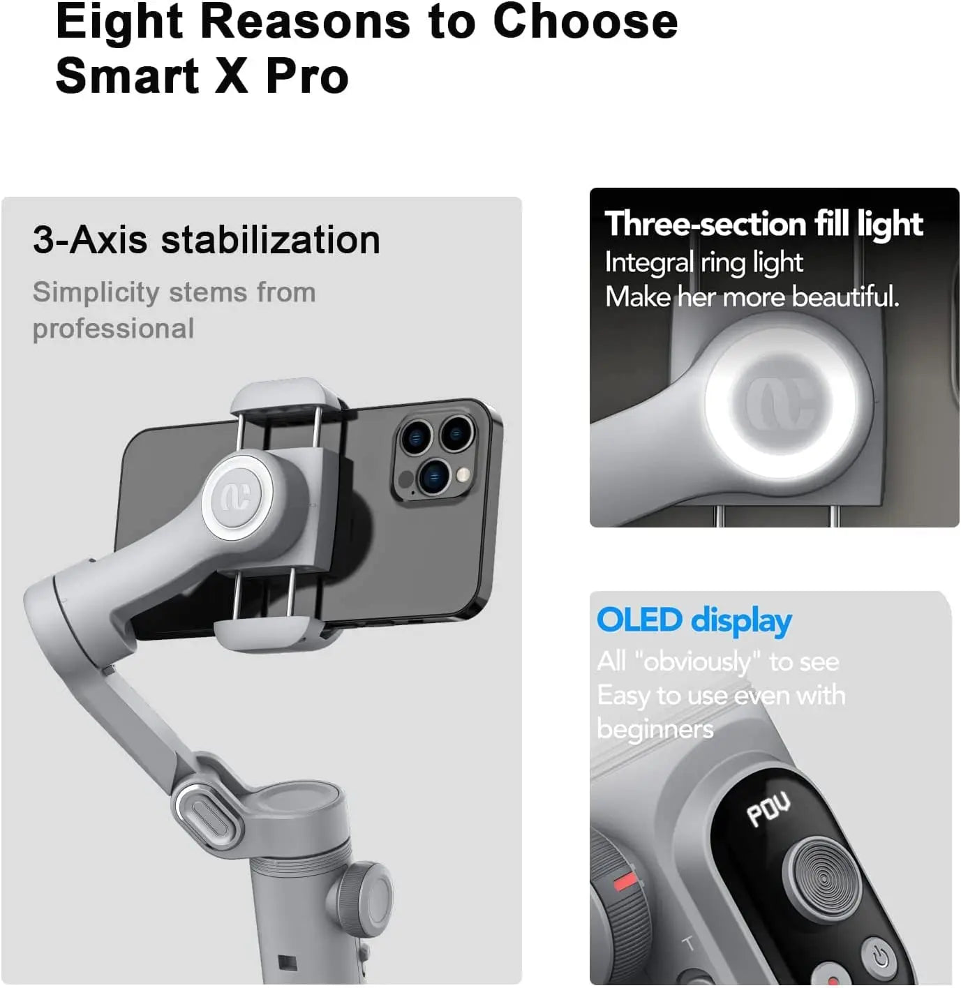 Smart X Pro 3-Axis Handheld Gimbal Stabilizer