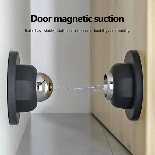 Stainless Steel Magnetic Door Stopper – Anti-Collision, Windproof, Free-Punch Door Holder with Strong Suction