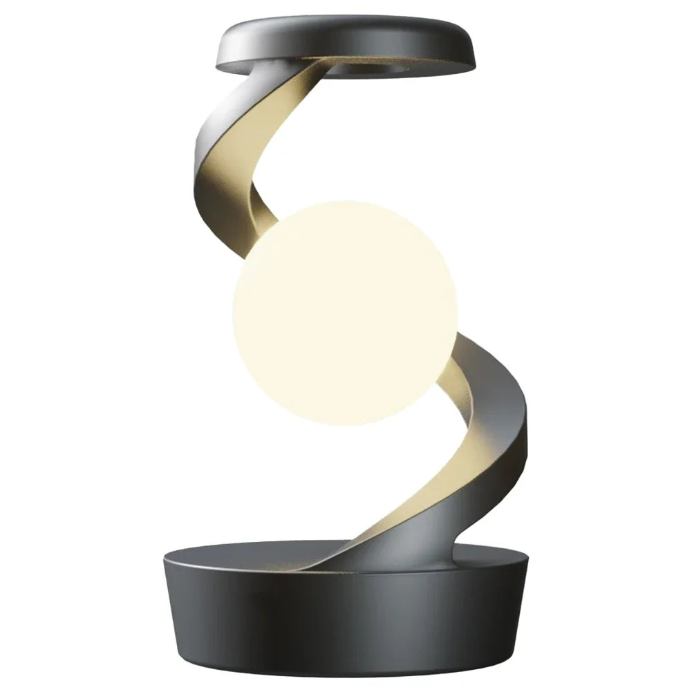 Levitating 3D LED Moon Lamp with RGB Lighting & Wireless Phone Charger – Floating Spinning Moon Table Lamp