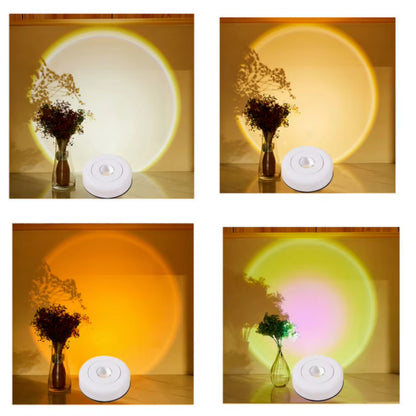 Battery-Powered Touch LED Cabinet Lights – Stick-On Sunset Lamp for Kitchen, Bedroom, Closet, Cupboard, and Night Light Decoration